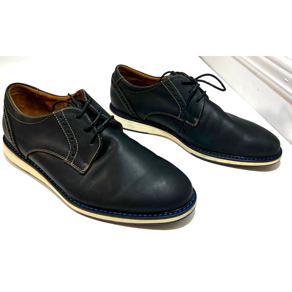 Men's‎ Steve Madden Itern Oxford Bluish Black Leather US Sz. 8M